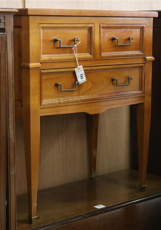 A cherrywood chest of three drawers W.70cm